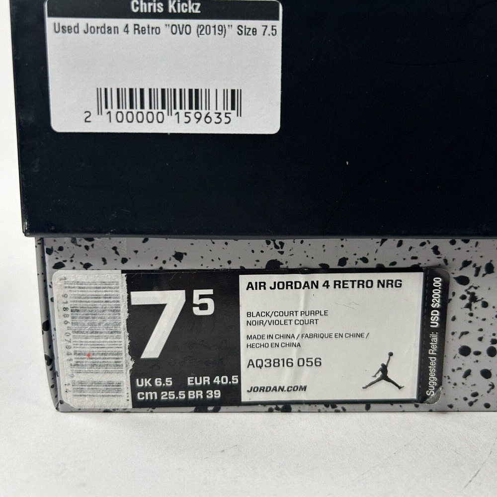 Nike Shoes Air Jordan 4 Retro NRG “Raptors OVO/Drake Signature” 2024 - Picture 8 of 12